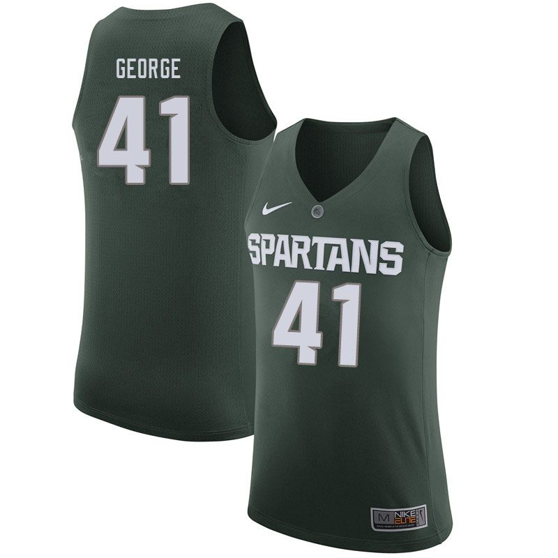 Men #41 Conner George Michigan State Spartans College Basketball Jerseys Sale-Green